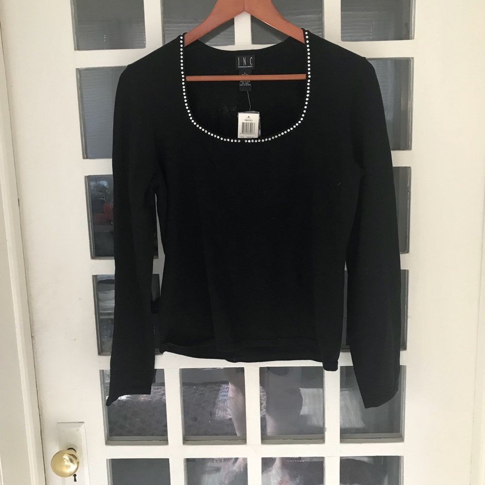 Black sweater with sparkling beads